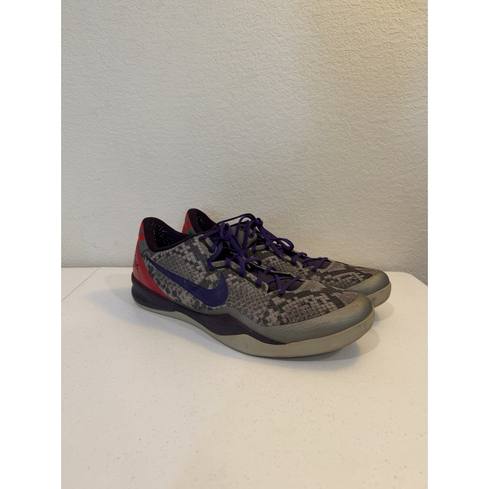 2013 Mens Nike Kobe VIII 8 Mine Grey Court Purple Red Black Size 17 Used Rare OG